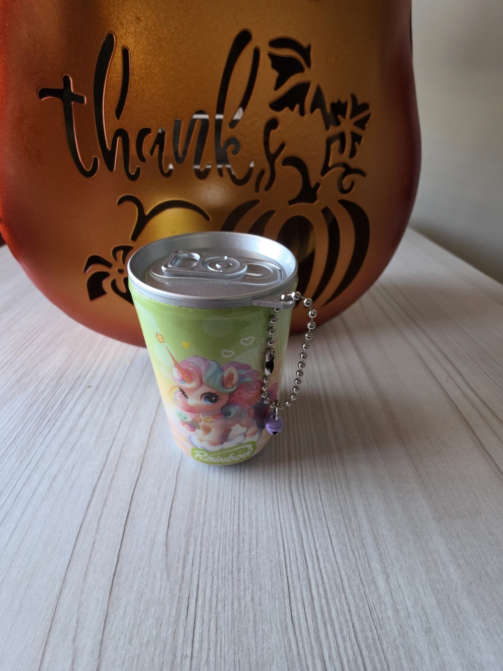 New Cute Unicorn Mini Soda Can Hand Wipes Keychain - Rainbow Character Moist Tow